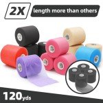 OK TAPE Pre Wrap Tape (4-Rolls, 120 Yards) - Athletic Foam Underwrap for Sports, Protect for Ankles Wrists Hands and Knees, 2.75 Inches - Black