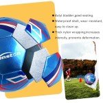 Senston Soccer Ball with Pump Size 5 - Durable Waterproof Football for Indoor/Outdoor Training, Includes Hand Pump & Needle