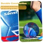 Senston Soccer Ball with Pump Size 5 - Durable Waterproof Football for Indoor/Outdoor Training, Includes Hand Pump & Needle
