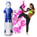 Dummies for Soccer, Inflatable Dummy, Inflatable Soccer Dummy Goalkeepr Air Mannequin Free Kick Wall Goalkeeper Defender Training for Children Adults, Blue Dummy 63 Inch.