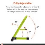 Body Sport Adjustable Athletic Speed Training Hurdles, Jumping & Speed Training Fitness Equipment, Hurdles for Track & Field, Basketball, Soccer & More, Set of 5