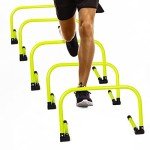 Body Sport Adjustable Athletic Speed Training Hurdles, Jumping & Speed Training Fitness Equipment, Hurdles for Track & Field, Basketball, Soccer & More, Set of 5