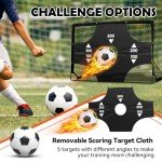 Fololicx Soccer Goals for Backyard, 2 of 6x4ft Kids Soccer Net Training Equipment, Portable Pop Up Toddler Soccer Goal with Soccer Ball, Scoring Target Cloth, and Cones - Fun Youth Outdoor Games