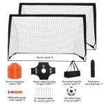 Fololicx Soccer Goals for Backyard, 2 of 6x4ft Kids Soccer Net Training Equipment, Portable Pop Up Toddler Soccer Goal with Soccer Ball, Scoring Target Cloth, and Cones - Fun Youth Outdoor Games