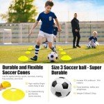 Kids Soccer Goals for Backyard Set, 2 Pack of 4x3 ft Portable Pop Up Soccer Nets with Soccer Ball, Agility Ladder, Cones, Complete Training Equipment for Youth, Toddler Outdoor Sports Games