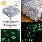 Glow in The Dark Blanket Soccer for Kids Boys Girls Fun Soft Plush Flannel Furry Fluffy Nap Sleep Blanket, Christmas Thanksgiving Birthday Magical Decor Luminous Throw 50"x60"