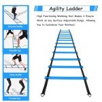 TGLITC Soccer Agility Training Equipment Set, Soccer Accessories 12 Rung 20Ft Agility Ladder, 12 Disc Cones, Solo Soccer Trainer, Jump Rope - Speed Training Equipment Gifts for boy