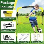 Happy Jump Soccer Goal Pop Up Foldable Soccer Net for Backyard, 2 Set (5X3.6 FT, 2 Set)