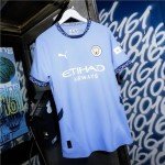 Men’s Manchester City FC 2024/25 Replica Home Soccer Jersey - Team Light Blue - Size: L