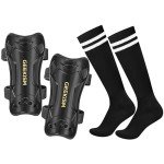Soccer Shin Guards for Youth Kids Toddler, Upgraded Double Straps & Thicker, More Stable Protected Soccer Equipment - Football Gear for 3-5-7 4-6-8-10-12-14 Years Old Child Teens Boys Girls (Black, M)