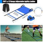 Kids Soccer Goals for Backyard Set - 2 Set of 5X3.6 ft Soccer Nets for Kids Age 3-14,Portable Pop Up Soccer Training Equipment Kit with 20 ft Agility Ladder, Soccer Ball for Toddler Youth Outdoor