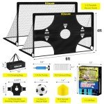 Kids Soccer Goals for Backyard Set, 2 of 6x4 ft Portable Pop Up Soccer Goal Training Equipment, Soccer Net with Target, Soccer Ball, Cones, Soccer Set for Kids Youth Toddler Sports Outdoor Games