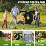 Kids Soccer Goals for Backyard Set, 2 of 6x4 ft Portable Pop Up Soccer Goal Training Equipment, Soccer Net with Target, Soccer Ball, Cones, Soccer Set for Kids Youth Toddler Sports Outdoor Games