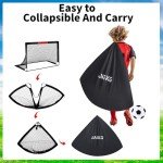 Kids Soccer Goals for Backyard Set of 2, 4x3 ft Portable Pop Up Soccer Goals Toddle Soccer Goals Soccer Training Equipment with 1 Adjustable Agility Ladder, 1 Soccer Ball, 8 Soccer Cones