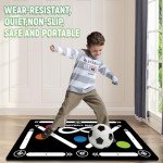 Soccer Training Mat, Agility Football Footwork Training Equipment Mat for All Ages to Improve Speed, Strength and Coordination, Video and Dynamic Manuals Included, Anti-Slip/Silent Soccer Mat