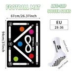 Soccer Training Mat, Agility Football Footwork Training Equipment Mat for All Ages to Improve Speed, Strength and Coordination, Video and Dynamic Manuals Included, Anti-Slip/Silent Soccer Mat