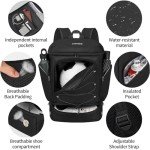 Ciihars Soccer Backpack,Soccer Bag with Ball Holder, Includes Separate Cleat Shoe and Ball Compartment Sport Equipment Bags Fit Basketball Volleyball Football (black)