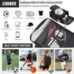 Ciihars Soccer Backpack,Soccer Bag with Ball Holder, Includes Separate Cleat Shoe and Ball Compartment Sport Equipment Bags Fit Basketball Volleyball Football (black)