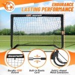 Bearwill Soccer Goal, Kids Soccer Goals for Backyard Set of 2, 4x3ft Portable Soccer Goal Pop Up Soccer Net, Kids Soccer Net for Backyard Training Equipment with Soccer Ball, Ladder, Cones, Targets