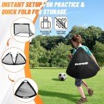 Bearwill Soccer Goal, Kids Soccer Goals for Backyard Set of 2, 4x3ft Portable Soccer Goal Pop Up Soccer Net, Kids Soccer Net for Backyard Training Equipment with Soccer Ball, Ladder, Cones, Targets