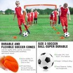 Kids Soccer Goals for Backyard Set of 2, 4x3 ft Portable Pop Up Soccer Goal Training Equipment with Soccer Ball, Ladder and Cones, Soccer Nets for Backyard for Kids Youth Toddler Outdoor Sports Game