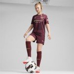 Manchester City FC Kids 2024/25 Third Soccer Jersey - Burgundy - Size: S