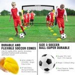 Kids Soccer Goal for Backyard Set - 2 Set of 6X4 ft Toddler Soccer Nets Training Equipment, Soccer Ball, Pop Up Portable Soccer Set for Kids and Youth Games and Training Goals Ages 3-16 Gift