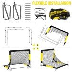 Kids Soccer Goal for Backyard Set - 2 Set of 6X4 ft Toddler Soccer Nets Training Equipment, Soccer Ball, Pop Up Portable Soccer Set for Kids and Youth Games and Training Goals Ages 3-16 Gift