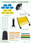 Panykoo Speed Agility Training Equipment Set - 20ft Agility Ladder, 12 Disc Cones, Resistance Parachute, 5 Resistance Bands & Carry Bag | Football Soccer Basketball Fitness Drills for Kids Adults