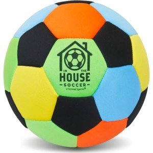 U Scored Sports in The House Soccer Ball - Indoor Size 4 Padded Soccer Ball for Kids & Adults - Bring Soccer Practice Home - Perfect for Juggling - Gift for Soccer Player