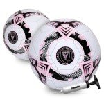 Franklin Sport MLS Miami FC Soccer Ball - Official Size 5 Soccer Ball - Regulation Size + Weight for Kids + Adults - Boys + Girls - Air Pump Included