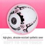 Franklin Sport MLS Miami FC Soccer Ball - Official Size 5 Soccer Ball - Regulation Size + Weight for Kids + Adults - Boys + Girls - Air Pump Included