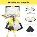 MoKo Backyard Soccer Goal for Kids - 4' x 3' Portable Pop Up Soccer Nets - 2 in 1 Soccer Net Set for Outdoor Indoor