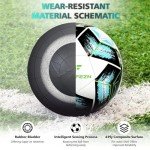 MGZFEZN Soccer Ball Size 5 for Youth and Adults, Outdoor and Indoor Training Practice Soccer Ball for School Sports Game with 1 Pump 1 Net Bag and 1 Gift Box White