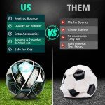 MGZFEZN Soccer Ball Size 5 for Youth and Adults, Outdoor and Indoor Training Practice Soccer Ball for School Sports Game with 1 Pump 1 Net Bag and 1 Gift Box White