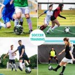 MGZFEZN Soccer Ball Size 5 for Youth and Adults, Outdoor and Indoor Training Practice Soccer Ball for School Sports Game with 1 Pump 1 Net Bag and 1 Gift Box White