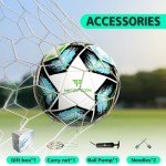 MGZFEZN Soccer Ball Size 5 for Youth and Adults, Outdoor and Indoor Training Practice Soccer Ball for School Sports Game with 1 Pump 1 Net Bag and 1 Gift Box White