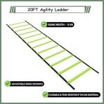Agility Ladder Training Poles Equipment, Soccer Training Equipment-20ft Speed Ladder, 6 Agility Poles, 8 Soccer Cones for Training Football Basketball Rugby Training Equipment for Kids Youth Adults