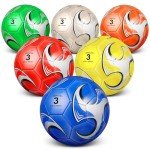 Deekin 6 Pcs Soccer Ball with Pump Official Outside Sport Soccer Machine Stitched Ball for Training Practice Gift for Child Adult(Size 3)