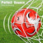 Deekin 6 Pcs Soccer Ball with Pump Official Outside Sport Soccer Machine Stitched Ball for Training Practice Gift for Child Adult(Size 3)