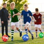 Deekin 6 Pcs Soccer Ball with Pump Official Outside Sport Soccer Machine Stitched Ball for Training Practice Gift for Child Adult(Size 3)