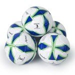 Aoneky Kids Soccer Ball - Eco-Friendly 2.5mm PVC Leather, Durable Machine-Stitched Design, Ball Pump Included (Size 3-10 Deflated Balls with Pump)