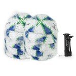 Aoneky Kids Soccer Ball - Eco-Friendly 2.5mm PVC Leather, Durable Machine-Stitched Design, Ball Pump Included (Size 3-10 Deflated Balls with Pump)