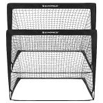 SONGMICS Kids Soccer Goals for Backyard, 4x3 ft Portable Soccer Nets Training Equipment, Toddler Soccer Goal with Carrying Bag, for Field, Black USZQ122B02