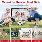 Kids Soccer Goals, 2 Pack 4x3 ft Soccer Nets for Kids Age 3-5 6-8 8-12 10-12-14, Backyard Training Equipment Set with Soccer Target, Ball, Cones for Soccer Practice,Outdoor Game, Ideal Soccer Gifts