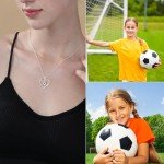 Lydow Soccer Necklace Gifts for Teen Girls, Stuff Accessories Jewelry Players Team Sport Ornament Coach Birthday Christmas Decor Gear Things Women Mom 8-12 12-14 Her