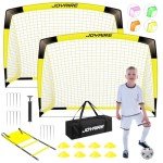 Soccer Goals for Backyard Set, Portable Kids Toddler Soccer Goal 2 of 6' x 4', Pop Up Soccer Net Soccer Training Equipment with Size 4 Soccer Ball, Carry Bag, Games, Sport, Outdoor Play, Youth