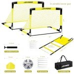 Soccer Goals for Backyard Set, Portable Kids Toddler Soccer Goal 2 of 6' x 4', Pop Up Soccer Net Soccer Training Equipment with Size 4 Soccer Ball, Carry Bag, Games, Sport, Outdoor Play, Youth