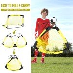 Soccer Goals for Backyard Set, Portable Kids Toddler Soccer Goal 2 of 6' x 4', Pop Up Soccer Net Soccer Training Equipment with Size 4 Soccer Ball, Carry Bag, Games, Sport, Outdoor Play, Youth
