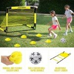 Soccer Goals for Backyard Set, Portable Kids Toddler Soccer Goal 2 of 6' x 4', Pop Up Soccer Net Soccer Training Equipment with Size 4 Soccer Ball, Carry Bag, Games, Sport, Outdoor Play, Youth